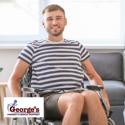 Man sitting in wheelchair in their home